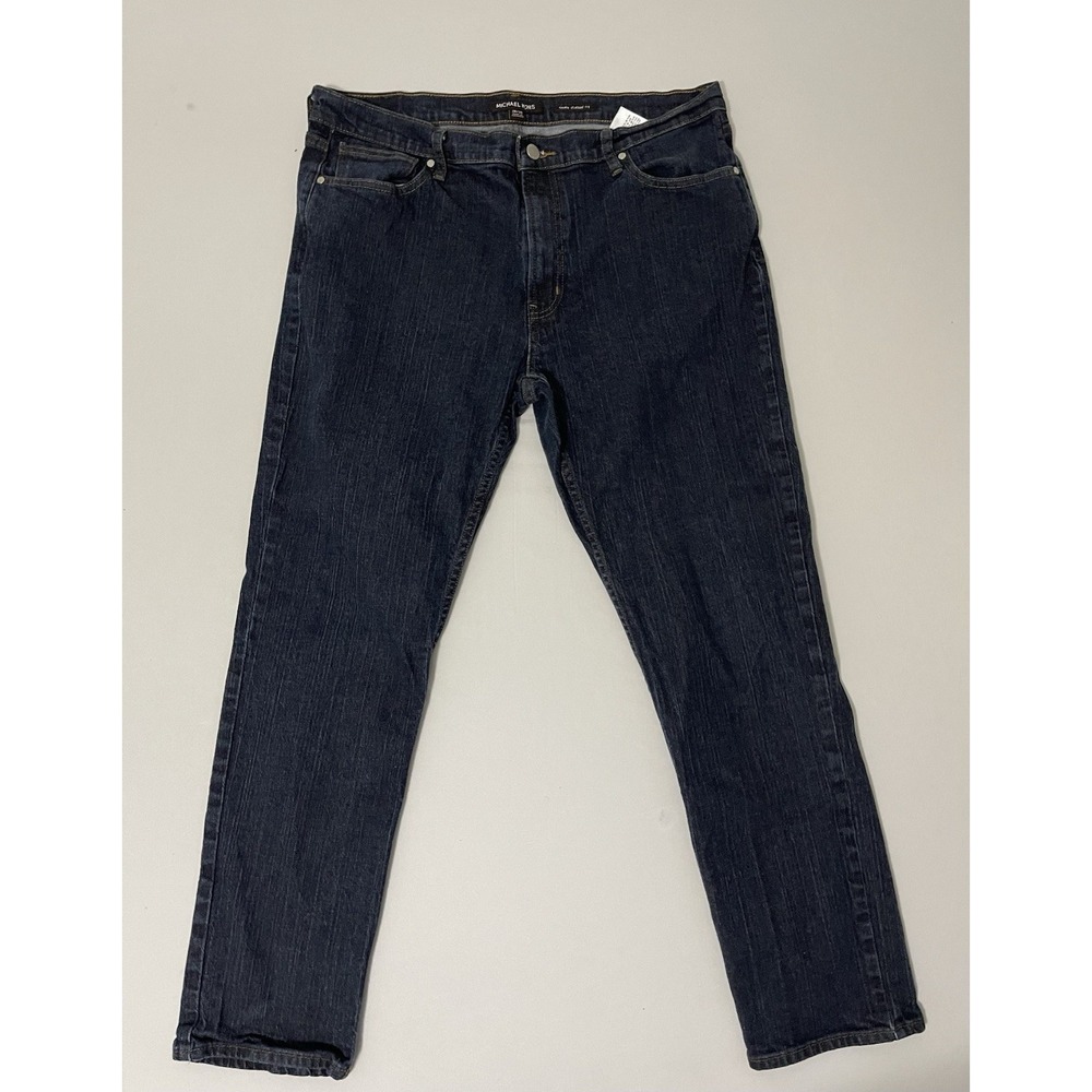 Michael Kors Grant Classic Fit men's 36W 30L denim blue jeans stretch straight